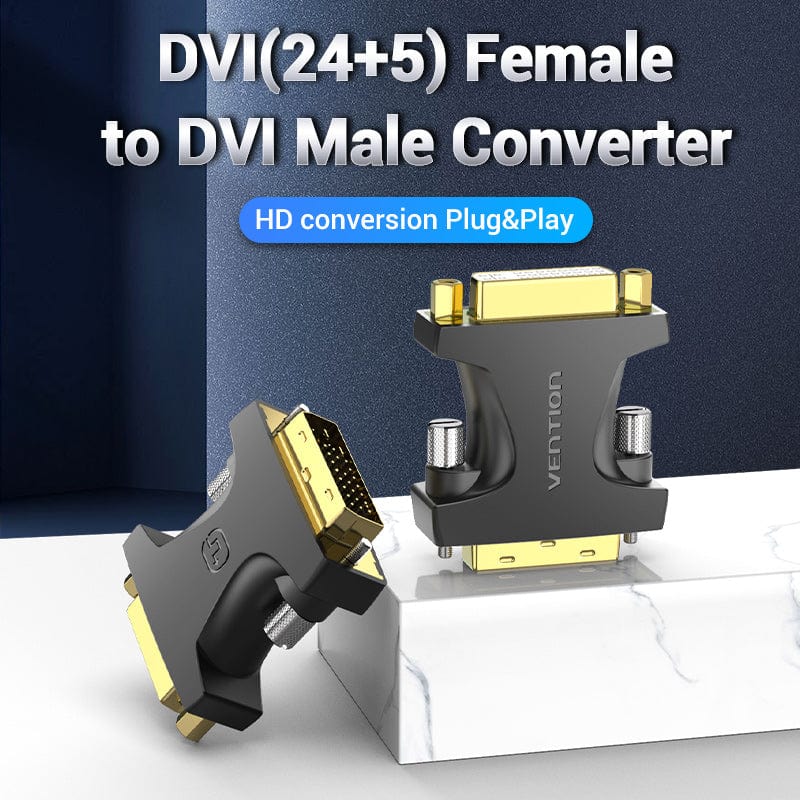 Vention DVI Male to Female Adapter Black - Image 2