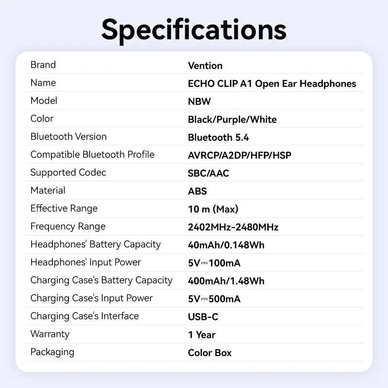 Vention ECHO CLIP A1 Open Ear Headphones - Image 14