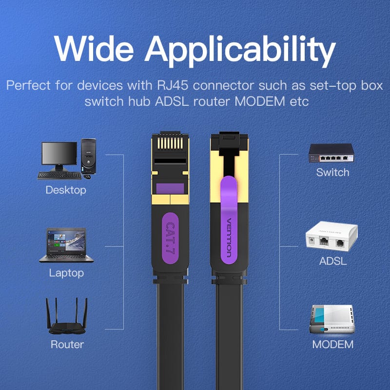 Vention Ethernet Cable RJ 45 Cat7 Lan Cable STP RJ45 Network Cable for Cat6 Compatible Patch Cord for Router Cat7 Ethernet Cable - Image 5