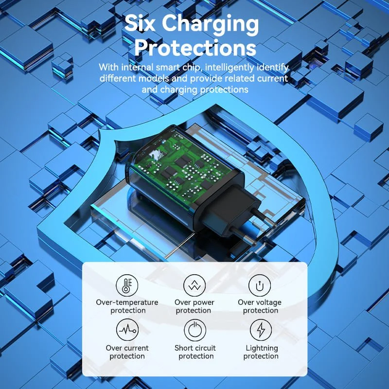 Vention 2-port USB(A+C) Wall Charger (18W+20W) EU-Plug Black - Image 8