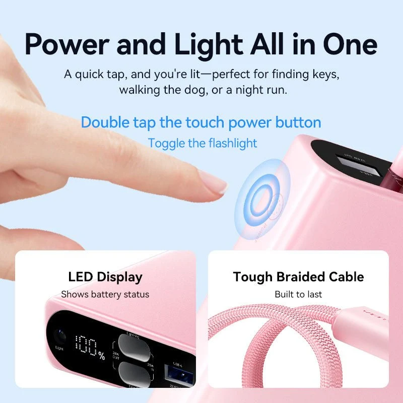 Vention 10000mAh Power Bank (USB-C + Lightning + USB-A) 22.5W LED Display Type - Image 13
