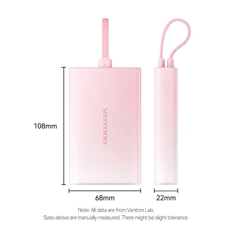 Vention 10000mAh Power Bank (USB-C + Lightning + USB-A) 22.5W LED Display Type - Image 21