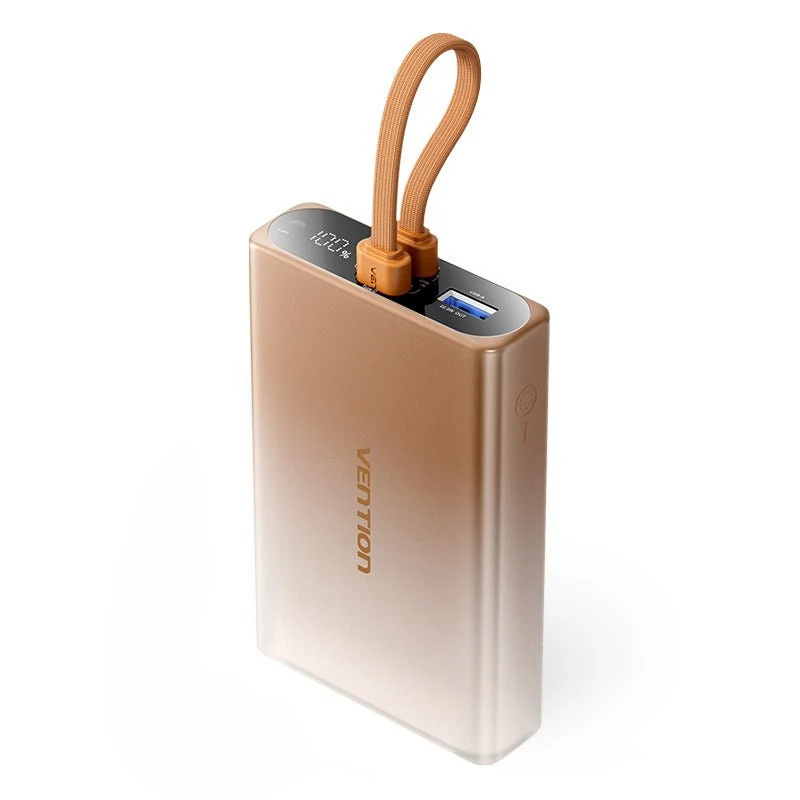 Vention 10000mAh Power Bank (USB-C + Lightning + USB-A) 22.5W LED Display Type - Image 4
