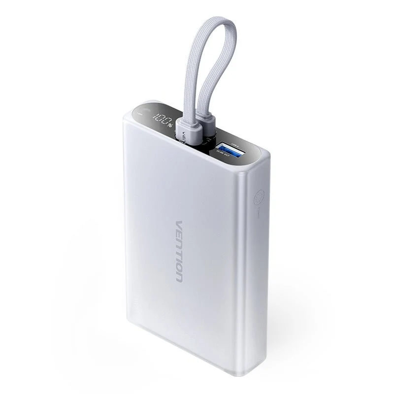 Vention 10000mAh Power Bank (USB-C + Lightning + USB-A) 22.5W LED Display Type - Image 5
