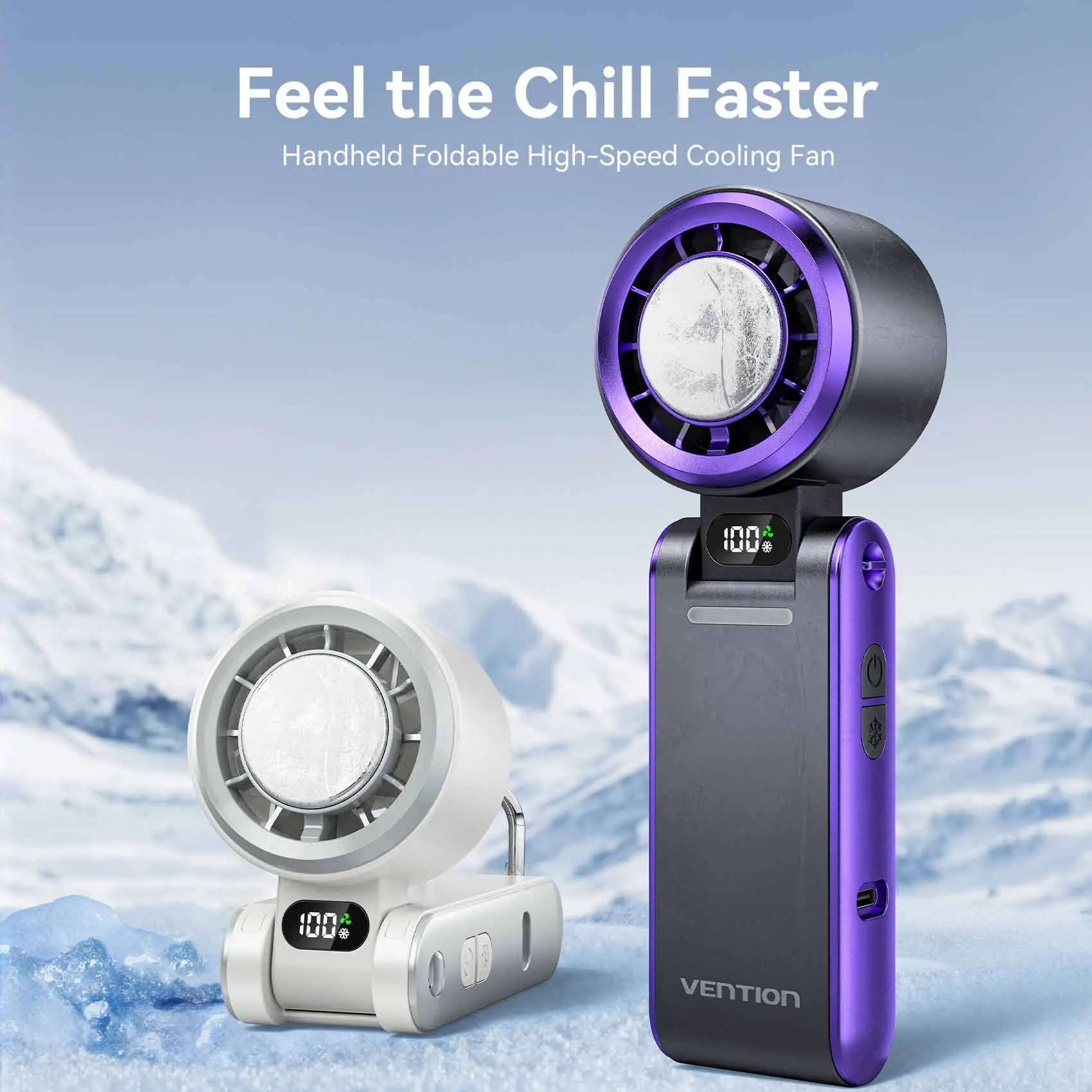Vention Handheld Foldable High-Speed Cooling Fan - Image 3