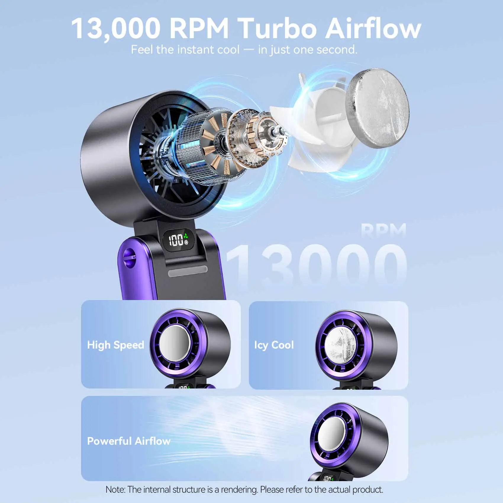 Vention Handheld Foldable High-Speed Cooling Fan - Image 6