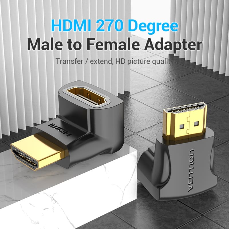 Vention HDMI™ 270 Degree Male to Female Adapter Black - Image 2