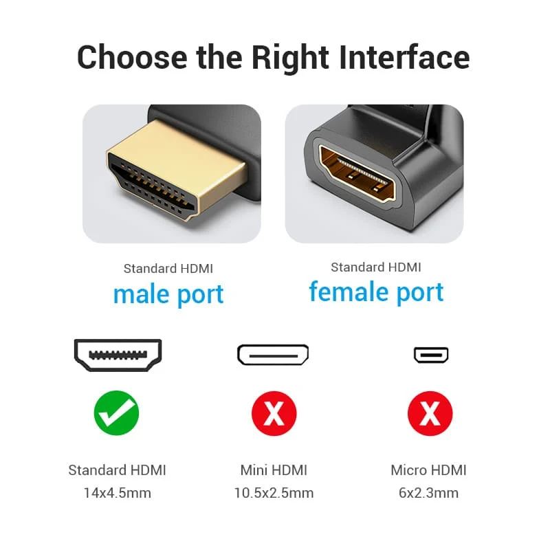Vention HDMI™ 270 Degree Male to Female Adapter Black - Image 7