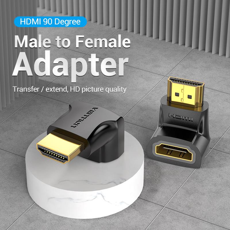 Vention HDMI™ 90 Degree Male to Female Adapter Black - Image 2