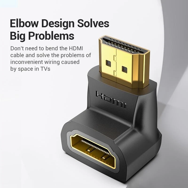 Vention HDMI™ 90 Degree Male to Female Adapter Black - Image 3