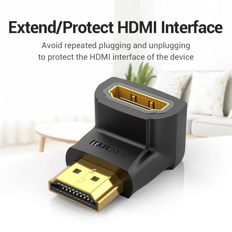 Vention HDMI™ 90 Degree Male to Female Adapter Black - Image 4