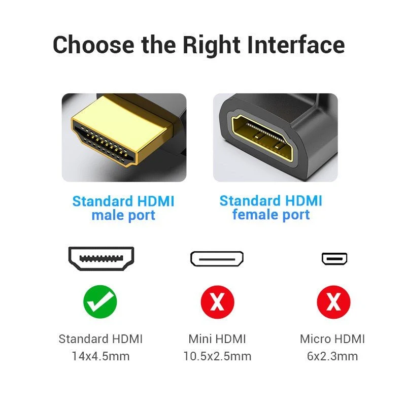 Vention HDMI™ 90 Degree Male to Female Adapter Black - Image 6