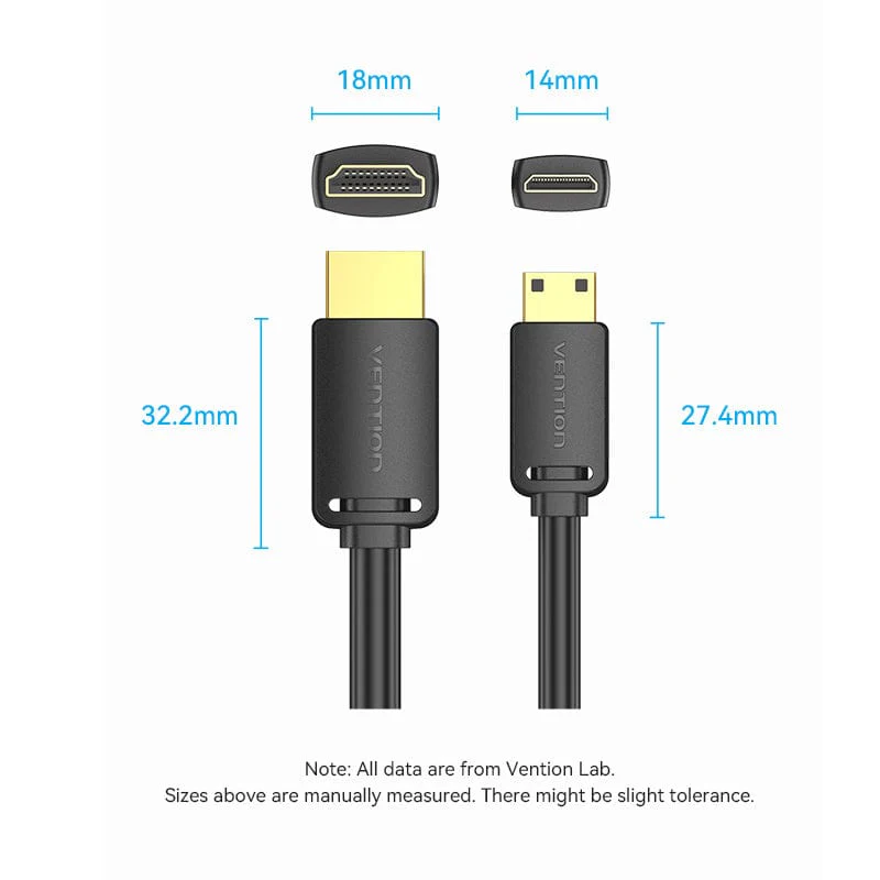 Vention HDMI™-C Male to HDMI™-A Male 4K HD Cable Black - Image 8