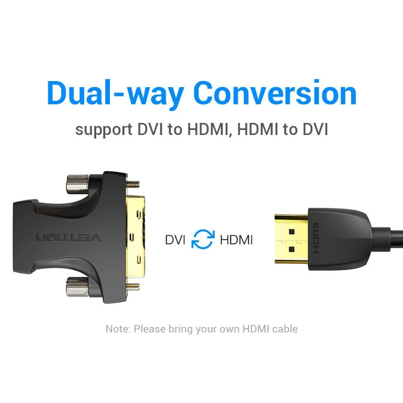 Vention HDMI™ Female to DVI (24+1) Male Adapter Black - Image 2