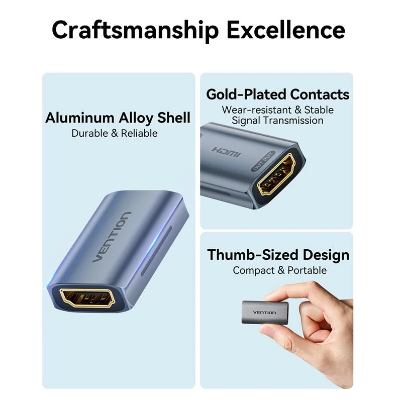 Vention HDMI™ Female to Female Repeater Gray Aluminum Alloy Type - Image 10