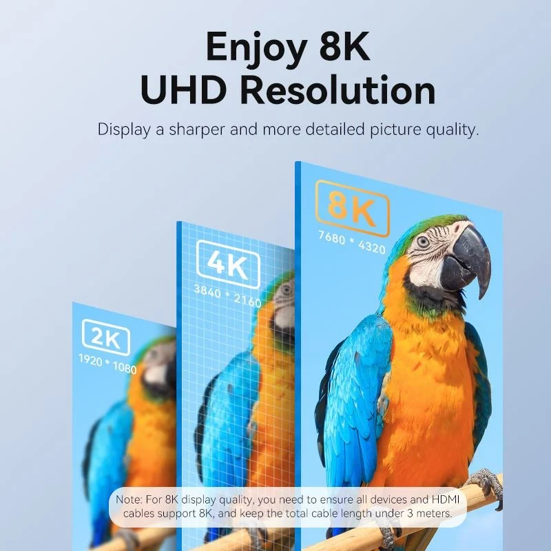 Vention HDMI™ Male to Female 8K Adapter Gray Aluminum Alloy Type - Image 4