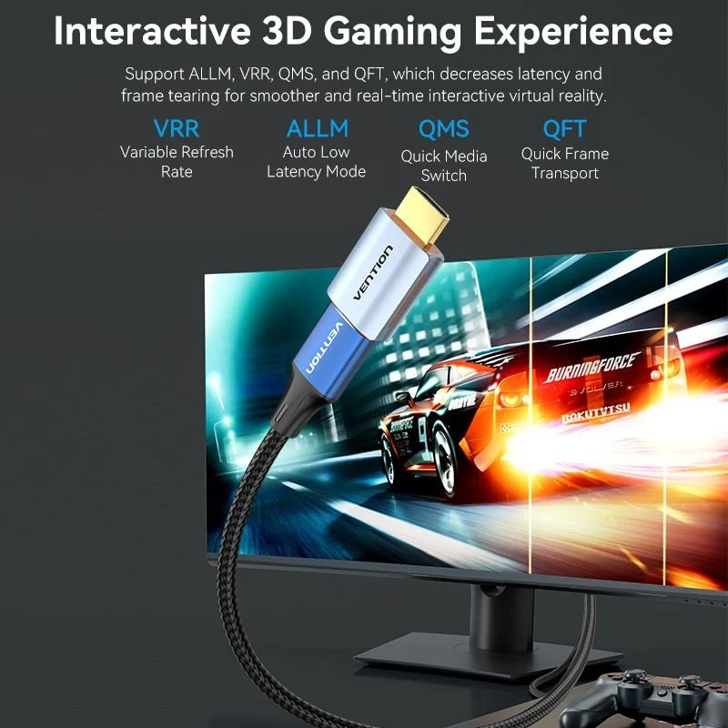 Vention HDMI™ Male to Female 8K Adapter Gray Aluminum Alloy Type - Image 6