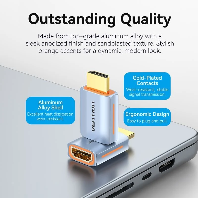 Vention HDMI™ Male to Female 8K Adapter Gray Aluminum Alloy Type - Image 9