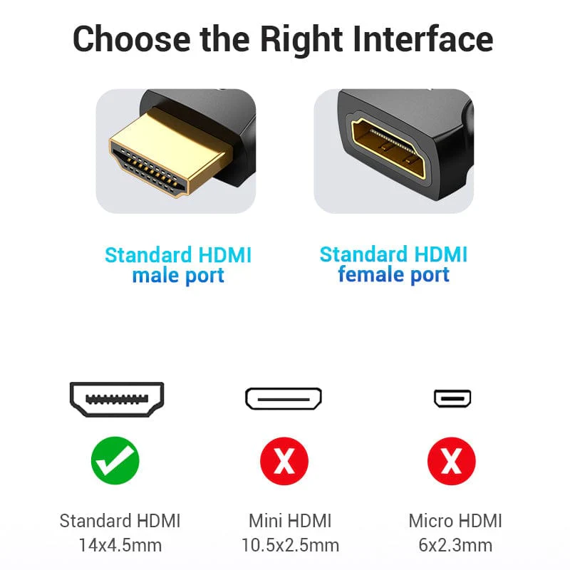 Vention HDMI™ Male to Female Adapter Black - Image 6