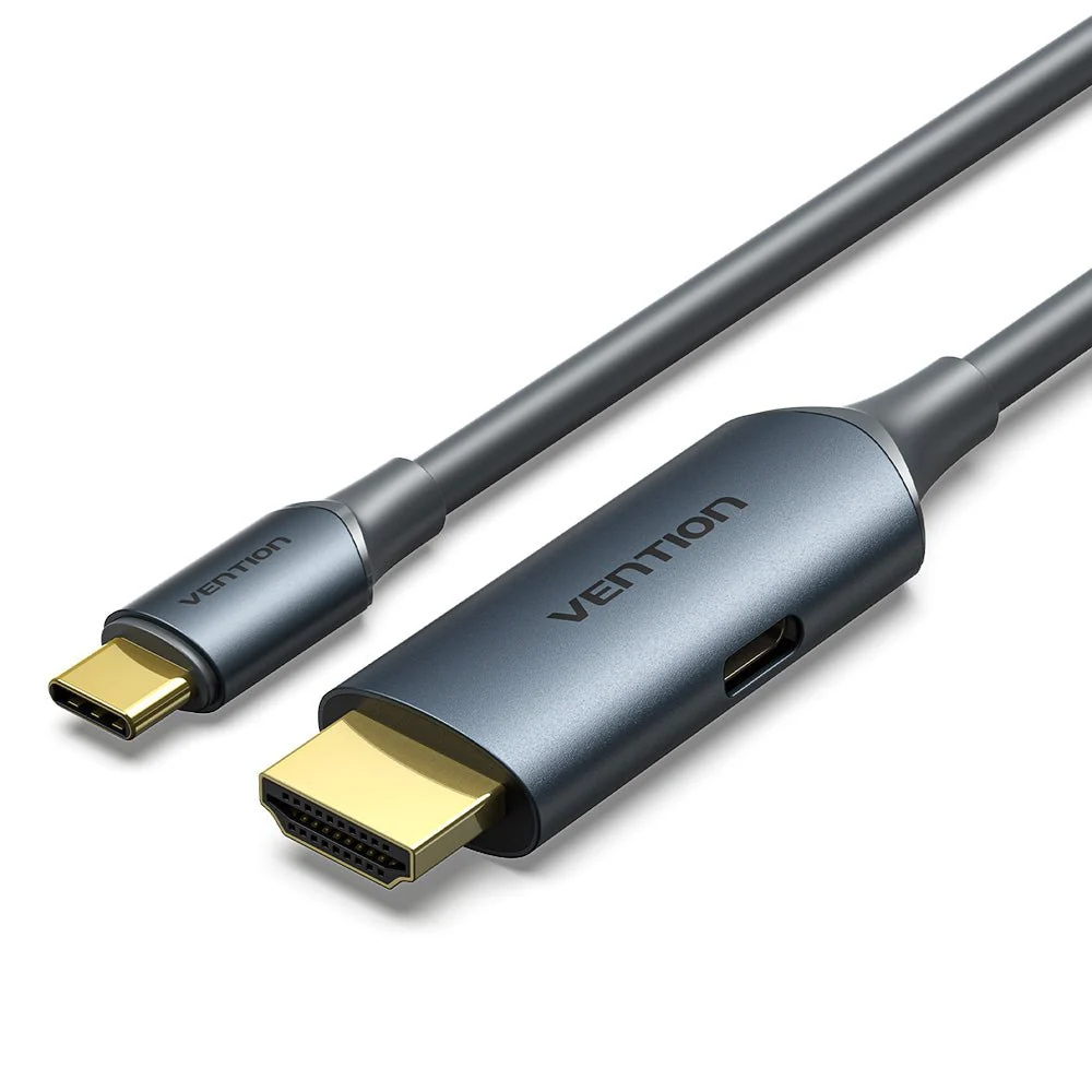 Vention HDMI  Male to USB-C Male 4K HD Cable with Power Supply  Gray Metal Type - Image 11