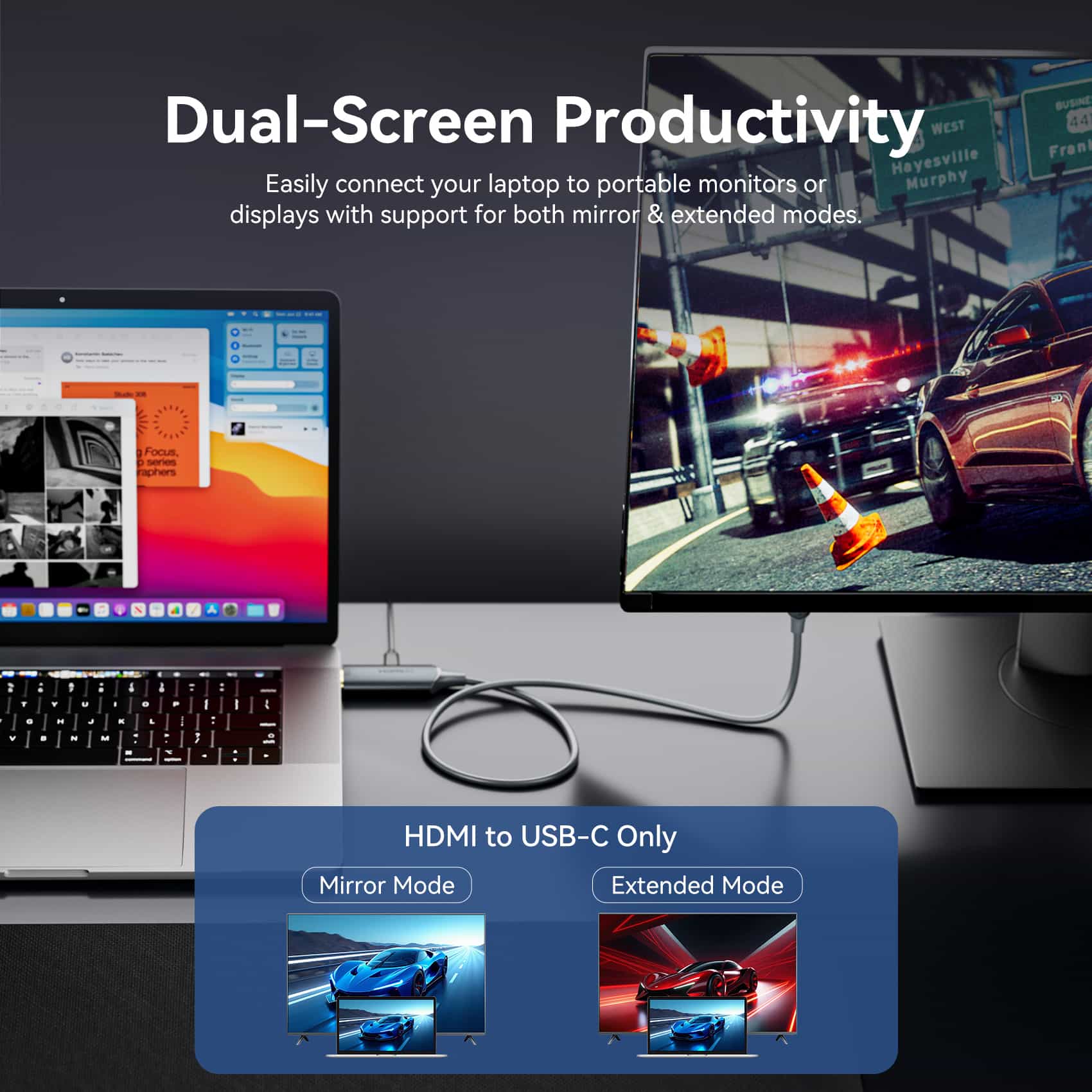 Vention HDMI  Male to USB-C Male 4K HD Cable with Power Supply  Gray Metal Type - Image 5