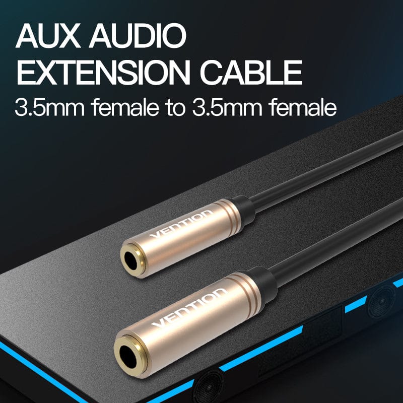 Vention Jack 3.5mm Female to Female Stereo Audio Cable Gold Plated Aux Extension Cable for Headphone Laptop Phone PS3 Aux Cable - Image 2
