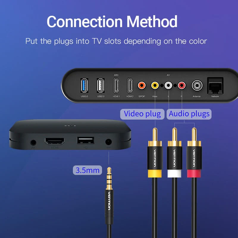 Vention Jack 3.5mm to 3RCA Cable 3.5mm Jack Male to 3 RCA Male AUX Audio Splitter for Speaker TV Box Stereo Aux Cable 2.5 to RCA - Image 5