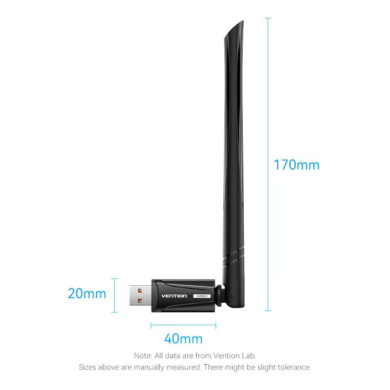 Vention AX900 USB Wi-Fi Dual Band Adapter With High Gain Antenna Black - Image 15