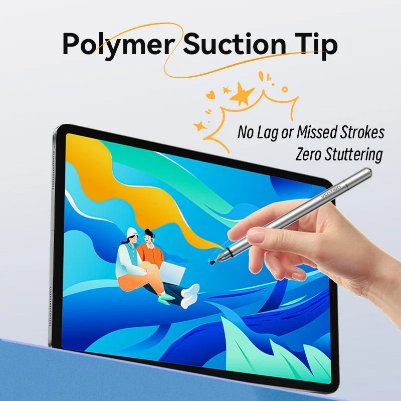 Vention 2-in-1 Stylus Pen Gray Aluminum Alloy Type - Image 6