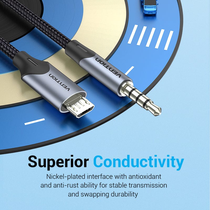 Vention Micro USB to 3.5mm Audio Cable for Hi-Fi Sound Card Microphone Karaoke 3.5 Jack Adapter for Samsung Xiaomi Android Phone - Image 3