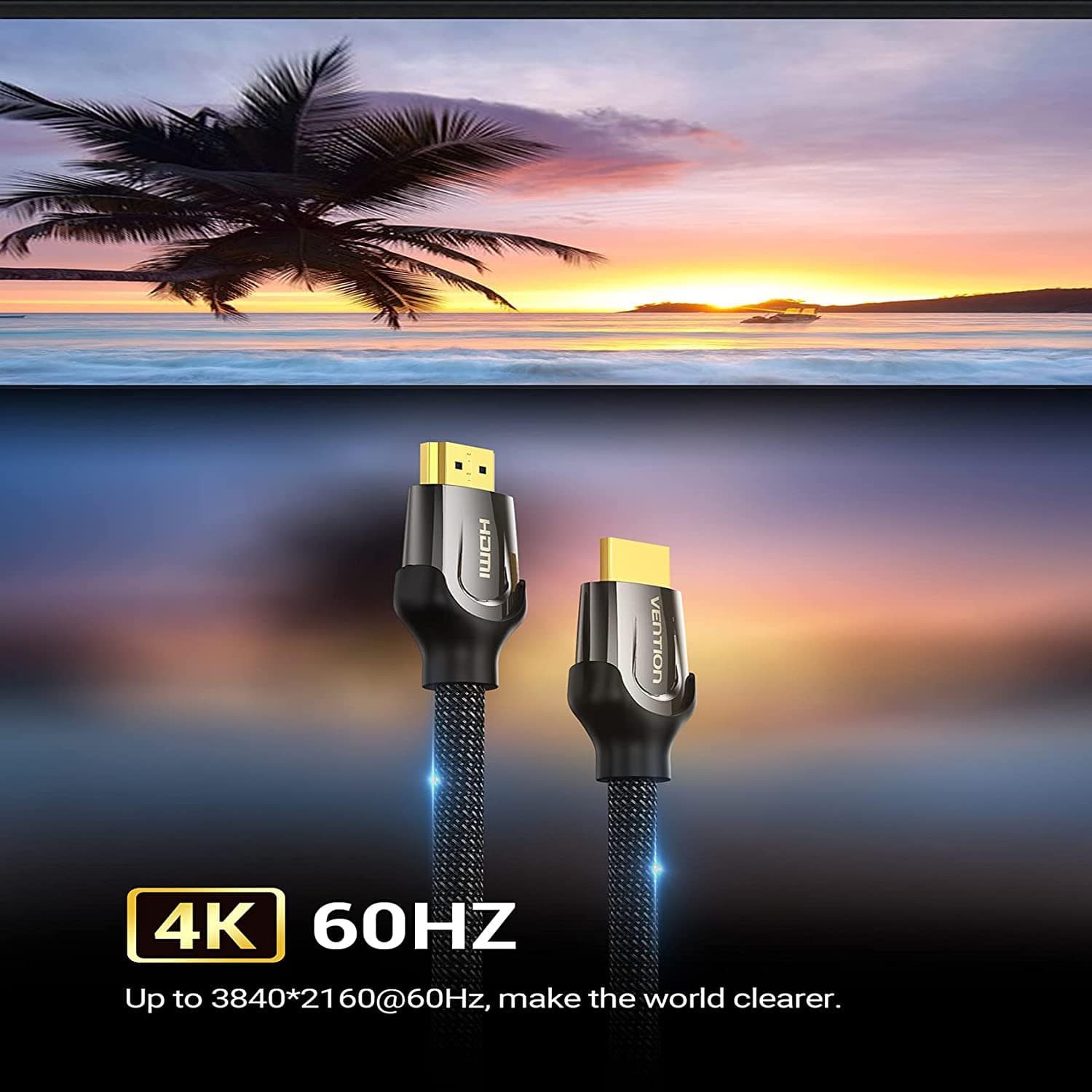 Vention Nylon Braided HDMI™ Cable Black Metal Type - Image 2