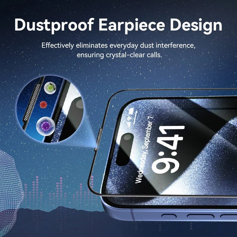 Vention HD Tempered Glass Screen Protector for iPhone 15 with Dust-Free Installation Tool - Image 10