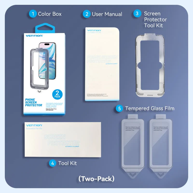 Vention HD Tempered Glass Screen Protector for iPhone 15 with Dust-Free Installation Tool - Image 17