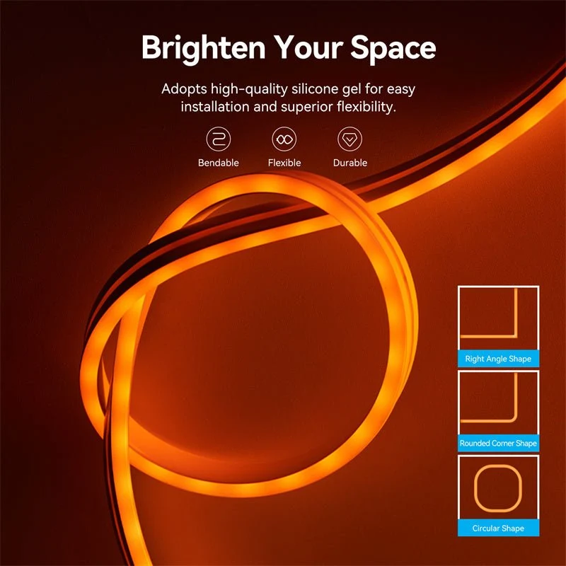 Vention Silicone Neon LED Strip Lights with IR Remote and USB 5V Power Supply - Image 4