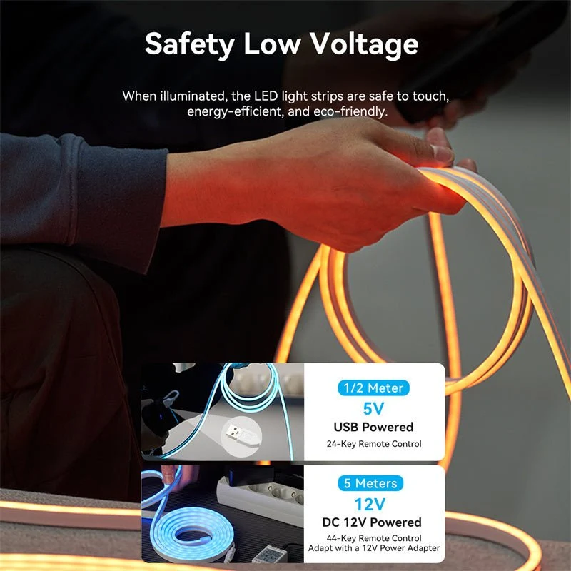Vention Silicone Neon LED Strip Lights with IR Remote and USB 5V Power Supply - Image 6
