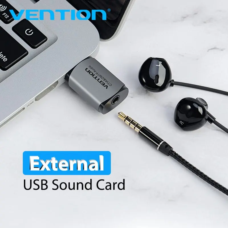 Vention USB External Sound Card Gray  Metal Type (OMTP-CTIA) - Image 4