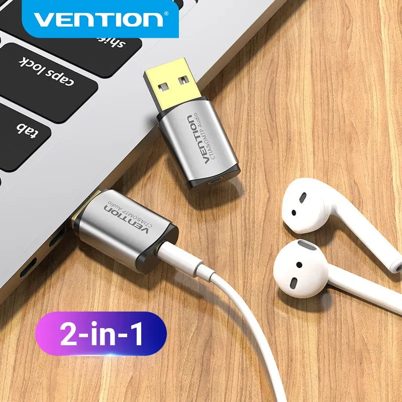Vention USB External Sound Card Gray  Metal Type (OMTP-CTIA) - Image 7