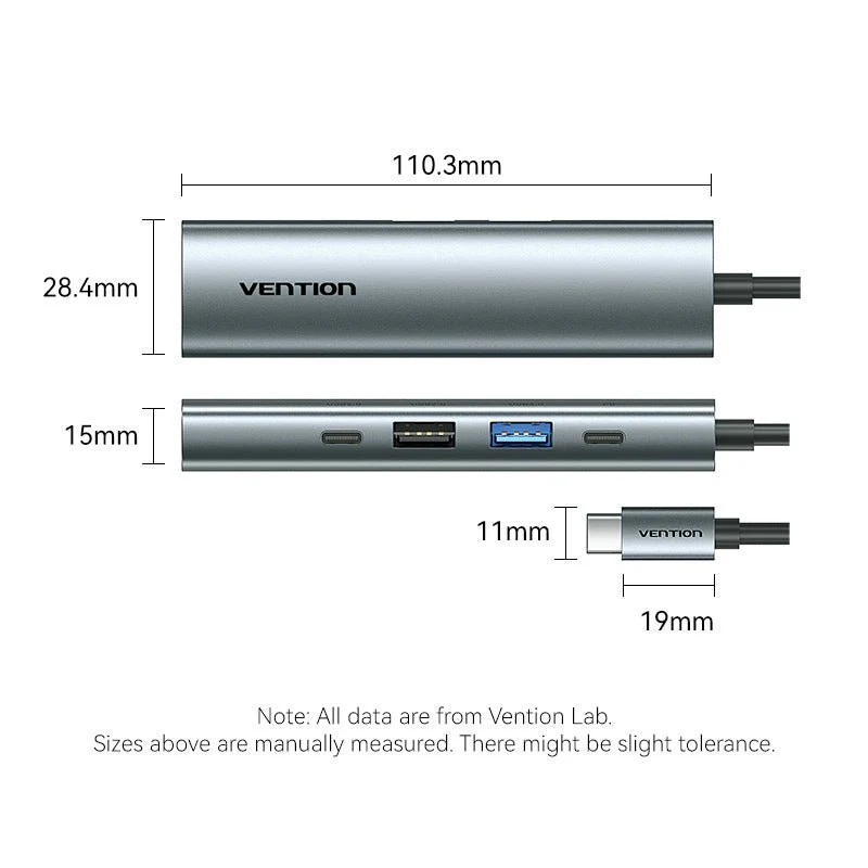 Vention USB-C to HDMI™ + USB 3.0 + USB 2.0 + USB 2.0 Type-C + PD Docking Station - Image 12