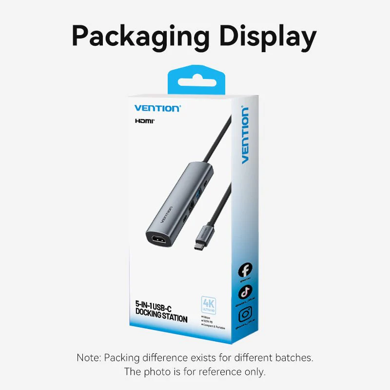 Vention USB-C to HDMI™ + USB 3.0 + USB 2.0 + USB 2.0 Type-C + PD Docking Station - Image 13