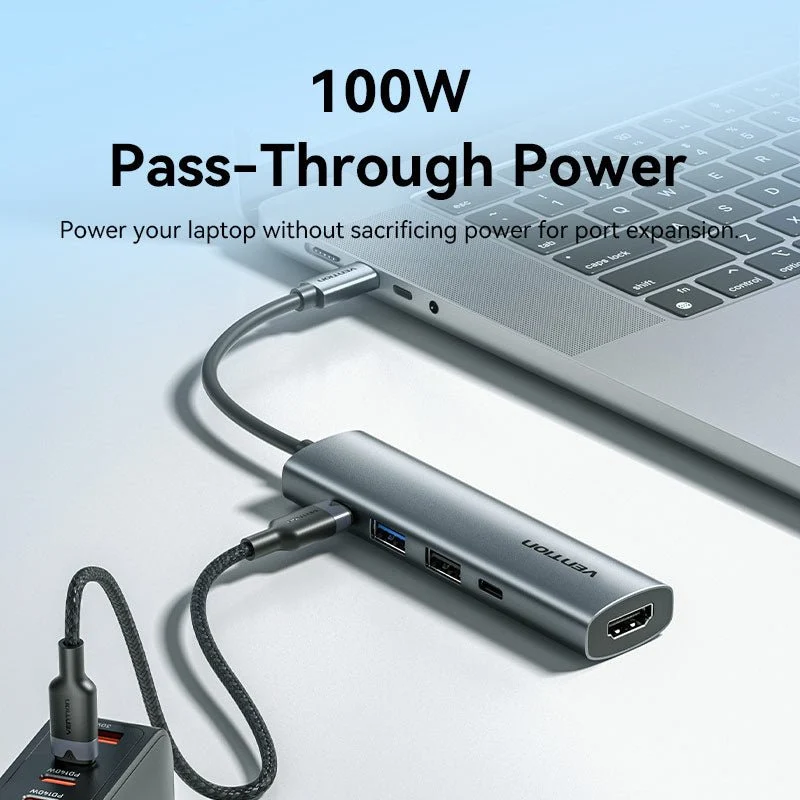 Vention USB-C to HDMI™ + USB 3.0 + USB 2.0 + USB 2.0 Type-C + PD Docking Station - Image 6