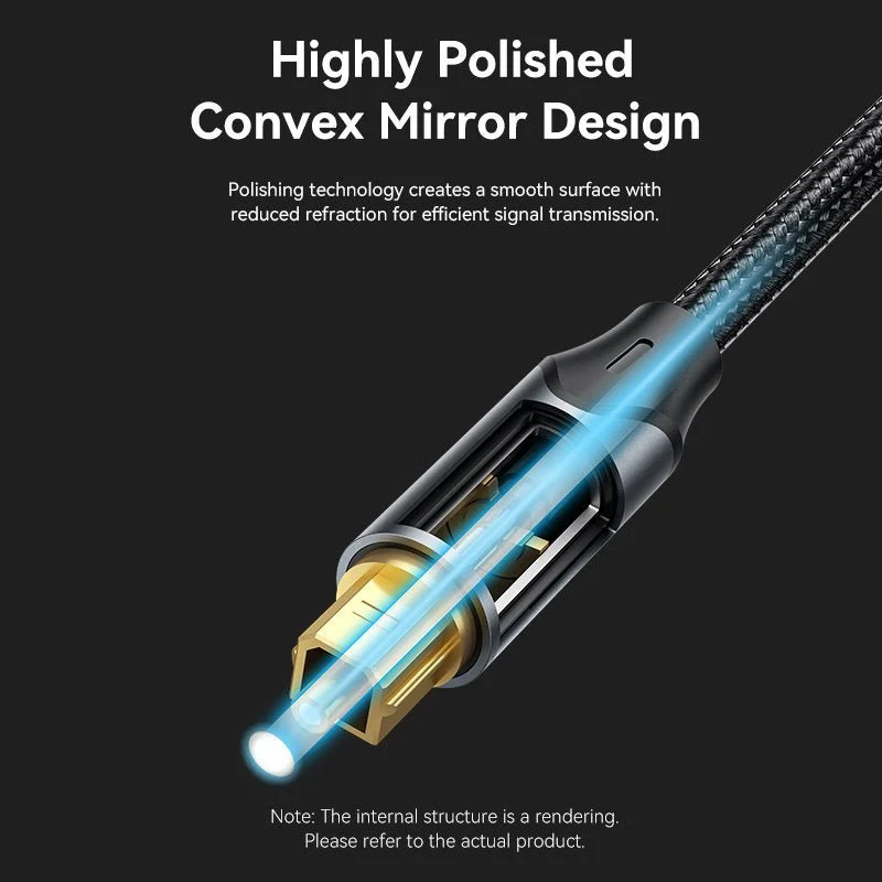 Vention Toslink to Mini Toslink Optical Audio Cable 0.5/1/1.5/2/3/5/10M Black Aluminum Alloy Type - Image 7