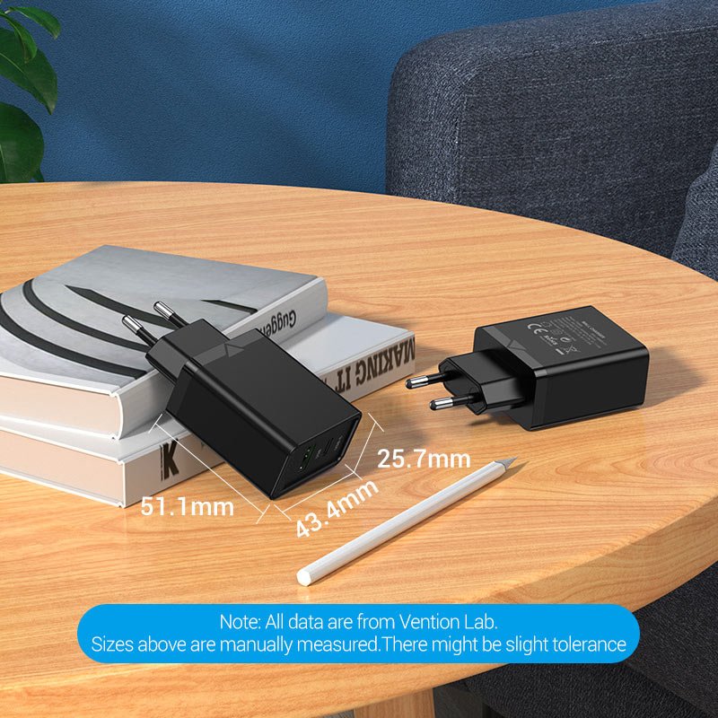 Vention 2-Port USB(A+C) Wall Charger (18W/20W) EU-Plug - Image 14