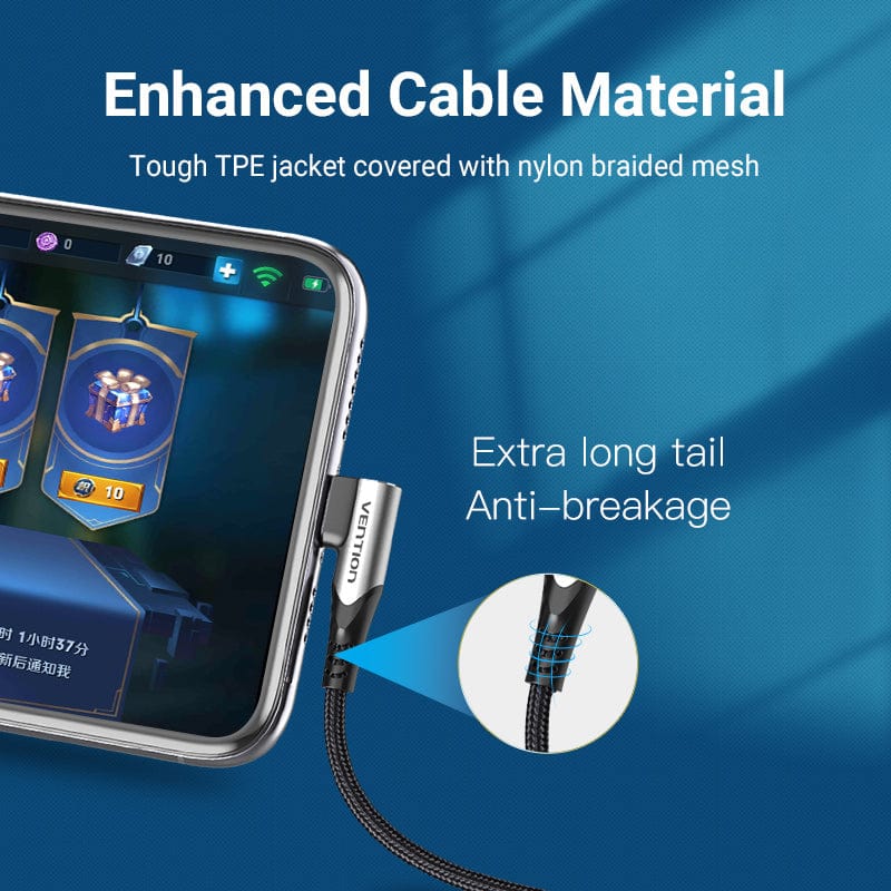 Vention USB 2.0 C Male Right Angle to C Male 5A Cable Aluminum Alloy Type - Image 7