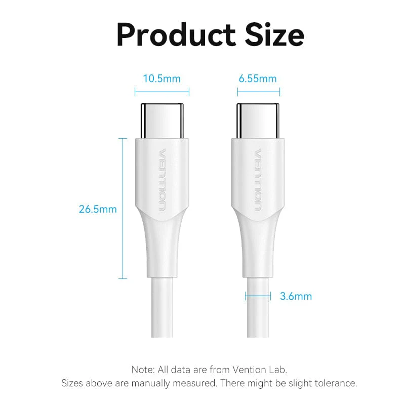 Vention USB 2.0 C Male to C Male 3A Cable - Image 8