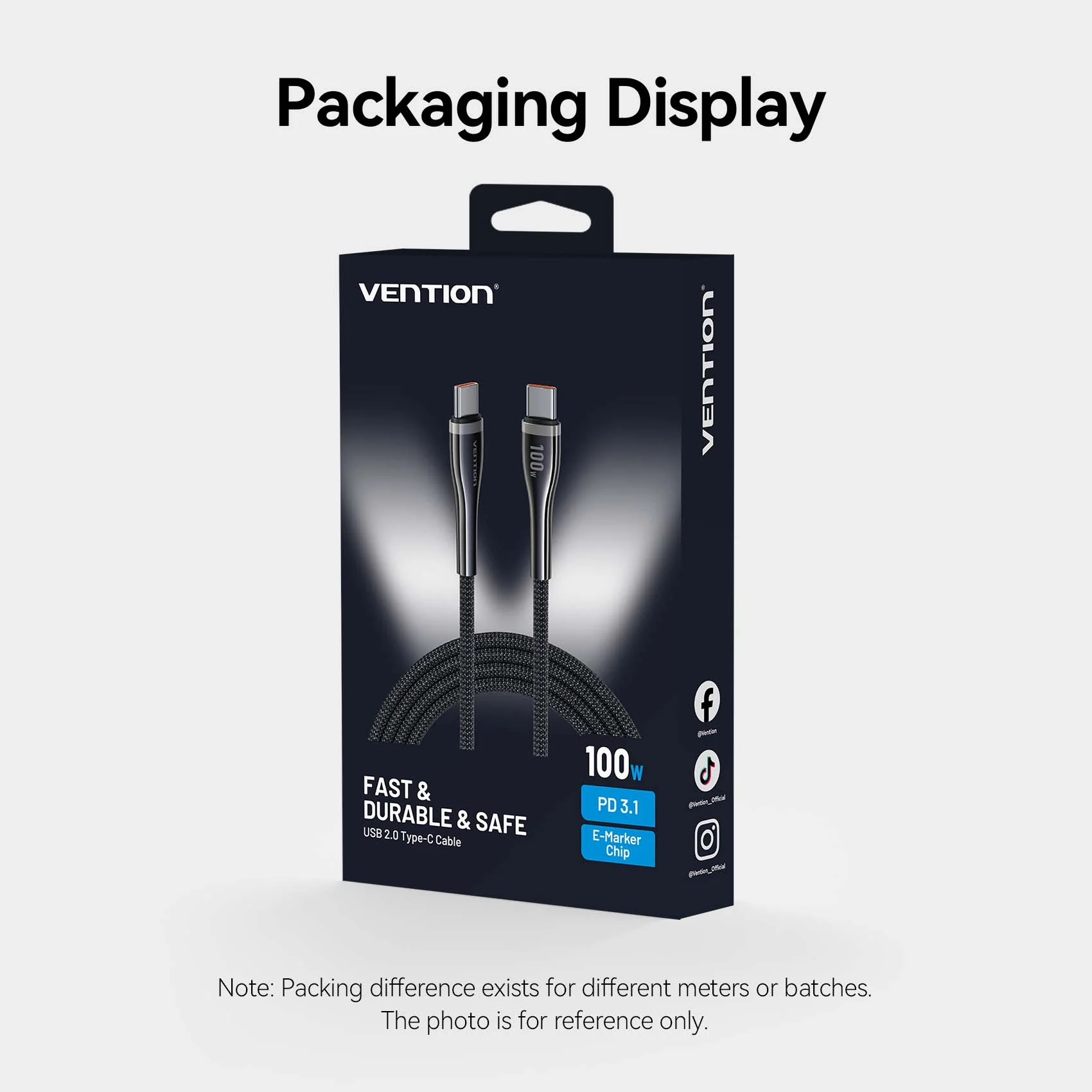 Vention USB 2.0 C Male to C Male 5A Cable - Image 14