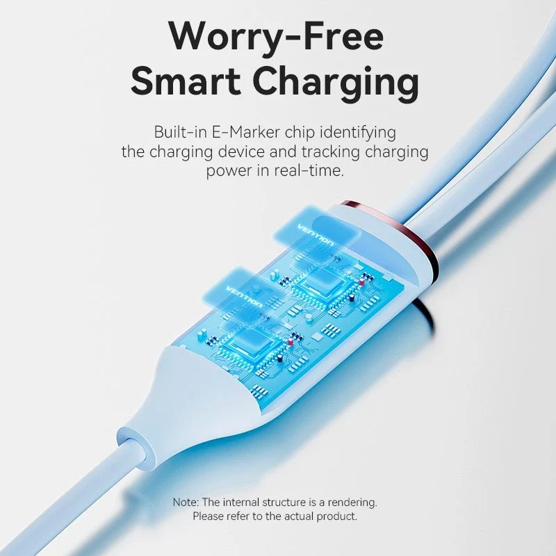 Vention USB 2.0 Type-C Male to 2 Type-C Male 5A Cable Silicone Type - Image 10