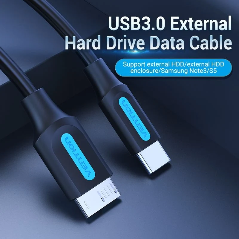 USB 3.0 C Male to Micro-B Male 2A Cable 0.5/1M Black - Image 2
