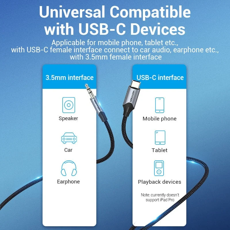 Vention USB-C Male to 3.5mm Male Audio Adapter - Image 6