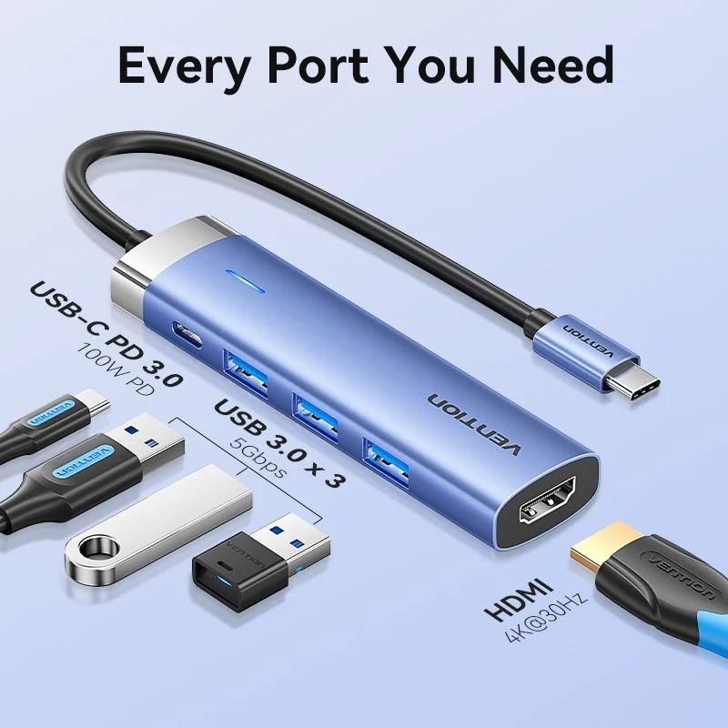 Vention  5-in-1 USB-C Docking Station - Image 4