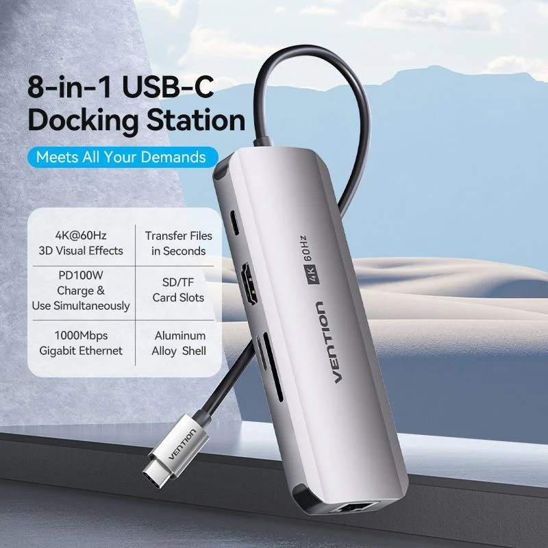 Vention 8-in-1 USB-C Docking Station - Image 2